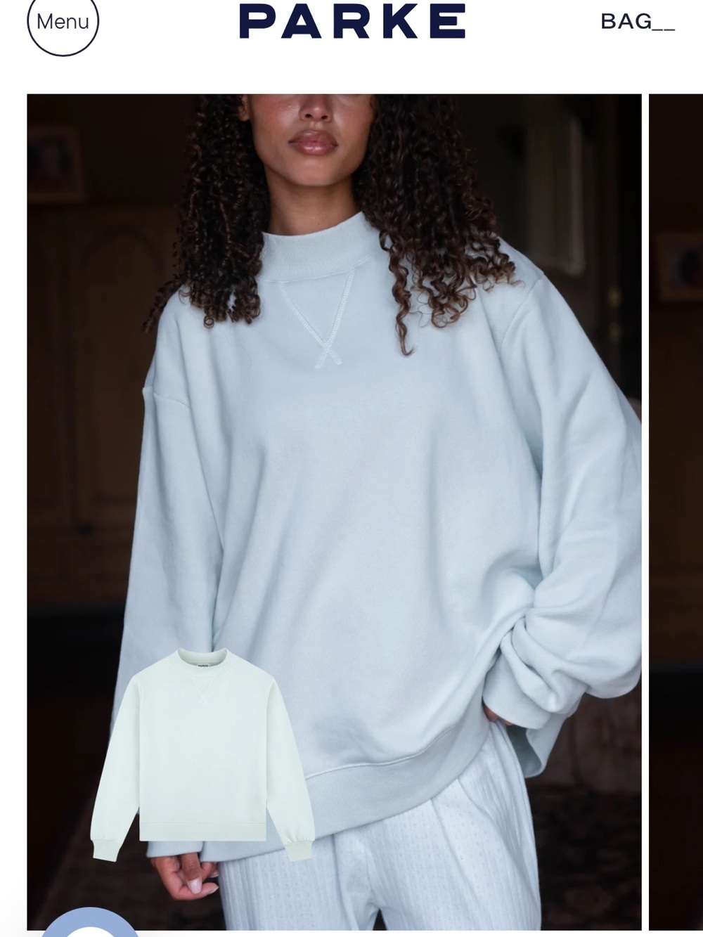 Parke Light Blue Mock-Neck Sweatshirt